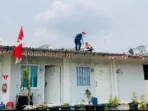 Atap Huntara Korban Tanah Gerak Tegal Disapu Puting Beliung